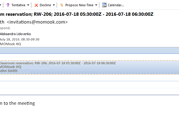 MOMOOK to synchronize scheduling module with outlook and gmail calendars